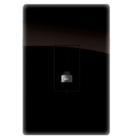 Conjunto Tomada RJ11  4x2 - Novara Preto Brilhante Cromado